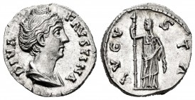 Faustina Madre. Denario. 147 d.C. Roma. (Spink-4584). (Ric-362). Rev.: AVGVSTA. Ceres en pie a izquierda con antorcha y sosteniendo su vestido. Ag. 3,...