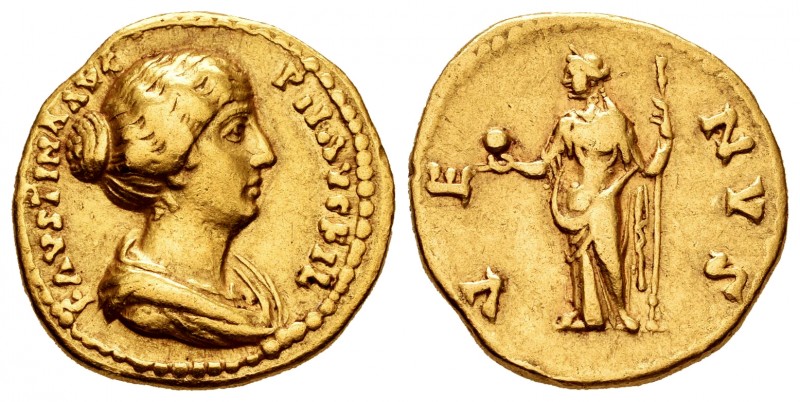 Faustina Hija. Áureo. 138-161 d.C. Roma. (Cal-2095). (Ric-515b). Anv.: FAVSTINA ...