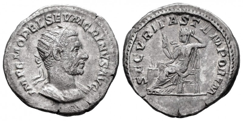 Macrino. Denario. 217 d.C. Roma. (Spink-7364 variante). Rev.: SECVRITAS TEMPORVM...