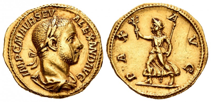 Alejandro Severo. Áureo. 215 d.C. Roma. (Cal-3078). (Ric-167c). Anv.: IMP C MAVR...