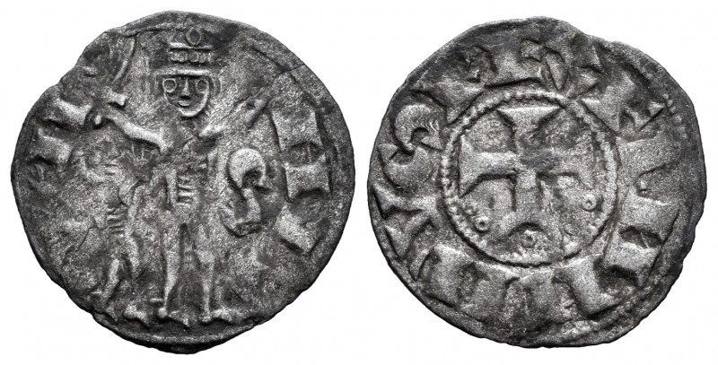 Reino de Castilla y León. Alfonso VIII (1158-1214). Dinero. Toledo. (Bautista-26...