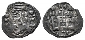 Reino de Castilla y León. Alfonso VIII (1158-1214). Meaja . (Bautista-no cita). Ve. 0,34 g. Con estrella y E a los lados de la cruz. Inédita. MBC. Est...