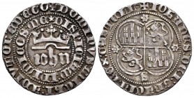 Reino de Castilla y León. Juan II (1406-1454). 1 real. Sevilla. (Bautista-799). Ag. 3,06 g. Leyenda del anverso terminada en ME. MBC+. Est...250,00. /...