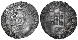 Reino de Castilla y León. Alfonso de Ávila (1465-1468). Cuartillo. Burgos. (Bautista-no cita). Ve. 2,47 g. Leyendas de anverso y reverso intercambiada...