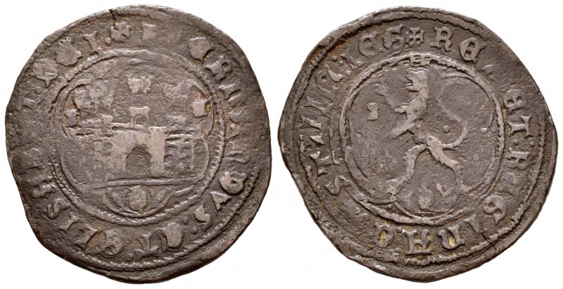 Fernando e Isabel (1474-1504). 4 maravedís. Cuenca. Cabeza de vaca. (Rs-349). (C...