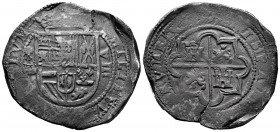 Felipe II (1556-1598). 8 reales. 1597. Segovia. Árbol. (Símbolo parlante del ensayador Lesmes Rodríguez del Moral). (Cal 2019-683). Ag. 26,87 g. Tipo ...