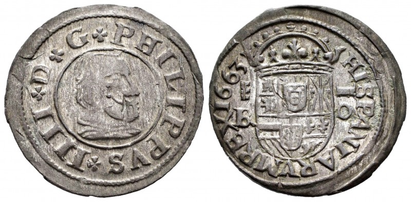 Felipe IV (1621-1665). 16 maravedís. 1663. Segovia. B/R. (Cal 2019-489). Ae. 4,4...