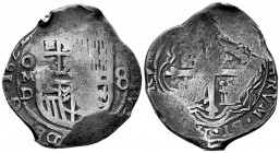 Felipe IV (1621-1665). 8 reales. 1628/7. México. D. (Cal 2019-1311). (Km-no reseña esta sobrefecha). Ag. 26,94 g. Ex Colección Gaspar de Potolá, lote ...