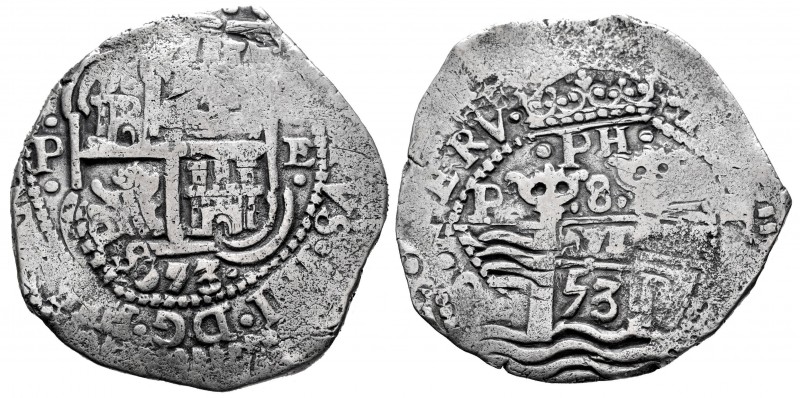 Felipe IV (1621-1665). 8 reales. 1653. Potosí. E. (Cal 2019-1503). Ag. 27,73 g. ...