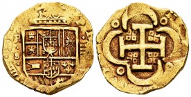 Felipe IV (1621-1665). 4 escudos. ¿1644/3?. Sevilla. R. (Tauler-60b). (Cal 2019-1884). Au. 13,43 g. Ensayador sobre ceca a izquierda del escudo. Taule...