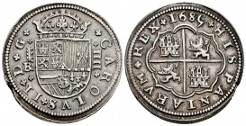 Carlos II (1665-1700). 4 reales. 1685/4. Segovia. BR. (Cal 2008-548). (Cal 2019-566). Ag. 13,11 g. Clara sobrefecha. Muy escasa. EBC-. Est...700,00. /...