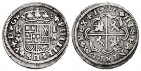 Felipe V (1700-1746). 1 real. 1726. Madrid. A. (Cal 2019-437). Ag. 3,04 g. MBC. Est...60,00. // ENGLISH: Philip V (1700-1746). 1 real. 1726. Madrid. A...