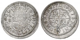 Felipe V (1700-1746). 1 real. 1721. Segovia. F. (Cal 2019-623). Ag. 2,42 g. MBC+. Est...80,00. // ENGLISH: Philip V (1700-1746). 1 real. 1721. Segovia...