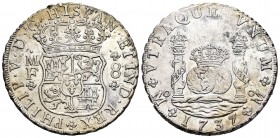 Felipe V (1700-1746). 8 reales. 1737. México. MF. (Cal 2019-1446). Ag. 26,62 g. Oxidaciones superficiales. EBC-. Est...250,00. // ENGLISH: Philip V (1...