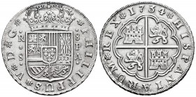 Felipe V (1700-1746). 8 reales. 1734. Sevilla. PA. (Cal 2008-946). (Cal 2019-1627). Ag. 26,95 g. Escasa. EBC. Est...750,00. // ENGLISH: Philip V (1700...