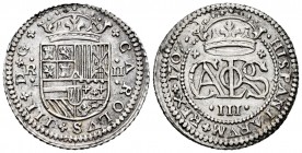 Carlos III, Pretendiente (1701-1714). 2 reales. 1707. Barcelona. (Cal 2008-23). (Cal 2019-27). Ag. 5,53 g. Primer año. Bella. Muy escasa, aún más en e...