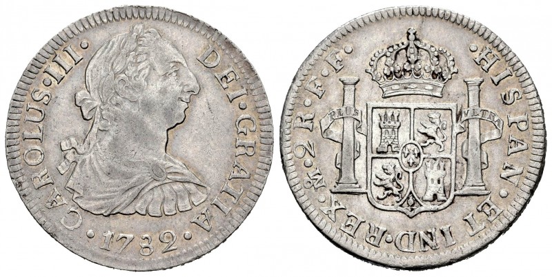 Carlos III (1759-1788). 2 reales. 1782. México. FF. (Cal 2019-672). Ag. 6,72 g. ...