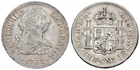 Carlos III (1759-1788). 2 reales. 1782. México. FF. (Cal 2019-672). Ag. 6,72 g. EBC-. Est...120,00. // ENGLISH: Charles III (1759-1788). 2 reales. 178...