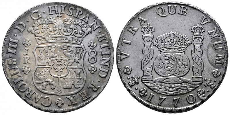 Carlos III (1759-1788). 8 reales. 1770. Potosí. JR. (Cal 2019-1168). Ag. 26,17 g...