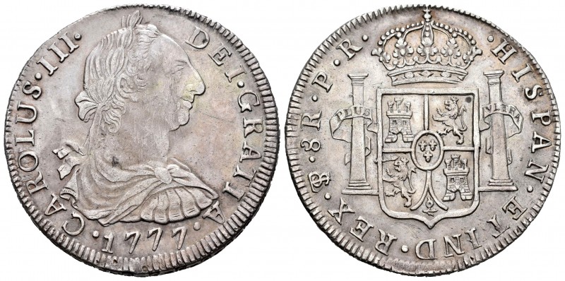 Carlos III (1759-1788). 8 reales. 1777. Potosí. PR. (Cal 2008-978). Ag. 26,80 g....