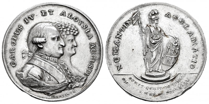 Carlos IV (1788-1808). Medalla de proclamación. 1789. Soria. (V-105). (H-101). (...