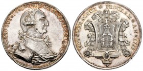 Carlos IV (1788-1808). Medalla de proclamación. 1789. Veracruz. (H-229). Ag. 30,23 g. Grabador: Geroni Antonio Gil. 40 mm. Brillo original. EBC+/SC-. ...