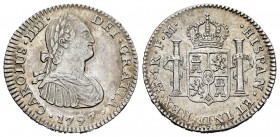Carlos IV (1788-1808). 1 real. 1797. México. FM. (Cal 2019-348). Ag. 3,39 g. Brillo original. Escasa en esta conservación. EBC. Est...200,00. // ENGLI...