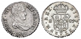 Fernando VII (1808-1833). 1/2 real. 1817. Madrid. GJ. (Cal 2019-371). Ag. 1,45 g. Parte de brillo original. EBC/EBC+. Est...140,00. // ENGLISH: Ferdin...