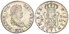 Fernando VII (1808-1833). 2 reales. 1831. Madrid. AJ. (Cal 2019-848). Ag. 5,89 g. Escasa en esta conservación. EBC+/SC-. Est...200,00. // ENGLISH: Fer...