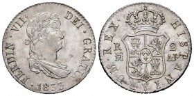 Fernando VII (1808-1833). 2 reales. 1833. Madrid. AJ. (Cal 2019-850). Ag. 5,91 g. Buen ejemplar. EBC+. Est...200,00. // ENGLISH: Ferdinand VII (1808-1...