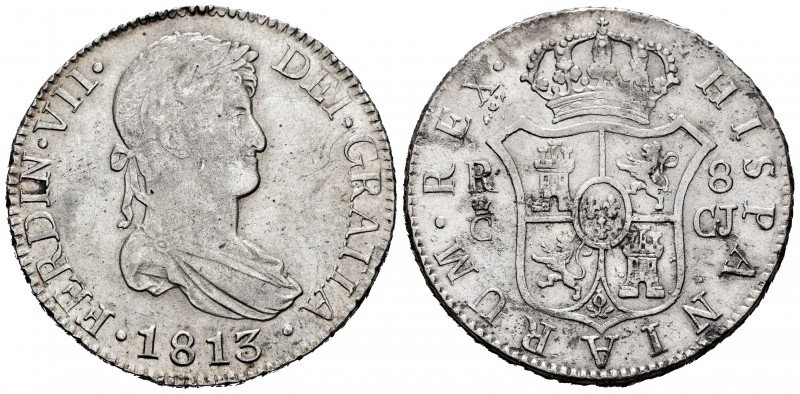 Fernando VII (1808-1833). 8 reales. 1813. Cádiz. CJ. (Cal 2019-1153). Ag. 26,77 ...