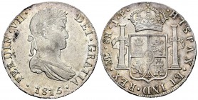Fernando VII (1808-1833). 8 reales. 1815. Lima. JP. (Cal 2019-1248). Ag. 26,84 g. Brillo original. EBC. Est...175,00. // ENGLISH: Ferdinand VII (1808-...