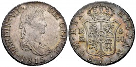 Fernando VII (1808-1833). 8 reales. 1815. Madrid. GJ. (Cal 2019). Ag. 26,75 g. Busto laureado. Escasa. EBC. Est...350,00. // ENGLISH: Ferdinand VII (1...