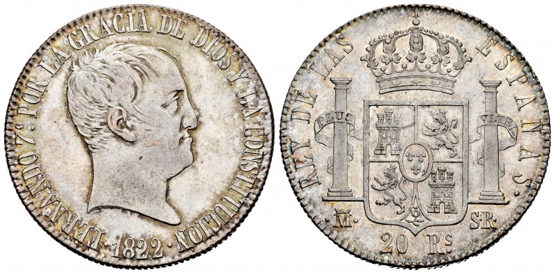 Fernando VII (1808-1833). 20 reales. 1822. Madrid. SR. (Cal 2019). Ag. 26,95 g. ...