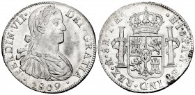 Fernando VII (1808-1833). 8 reales. 1809. México. TH. (Cal 2019-1308). Ag. 26,92 g. Busto imaginario. Brillo original. SC-. Est...600,00. // ENGLISH: ...