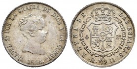 Isabel II (1833-1868). 4 reales. 1848. Madrid. CL. (Cal 2019-453). Ag. 5,24 g. Atractiva. Tono. SC-. Est...150,00. // ENGLISH: Elizabeth II (1833-1868...