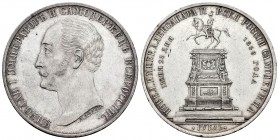 Rusia. Alexander II. 1 rublo. 1859. (Km-Y28). (Dav-290). (Bitkin-567). Ag. 20,70 g. Monumento en memoria a Nicholas I. Brillo original. Rara. EBC+. Es...