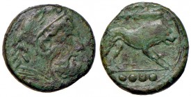 GRECHE - APULIA - Teate - Triente - Testa di Eracle a d. /R Leone andante a d.; sopra, una clava e sotto quattro globetti Mont. 1133; S. Ans. 753 (AE ...