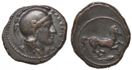 GRECHE - SICILIA - Camarina - Oncia - Testa di Atena a d. /R Cavallo impennato a s.; sotto, spiga di grano Mont. 4018 var. (AE g. 3,45)
qSPL