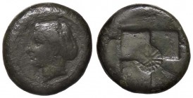 GRECHE - SICILIA - Siracusa (425-IV sec. a.C.) - Emilitra - Testa di Aretusa a s.; dietro, lettera E /R Stella a otto raggi in quadrato incuso Mont. 5...