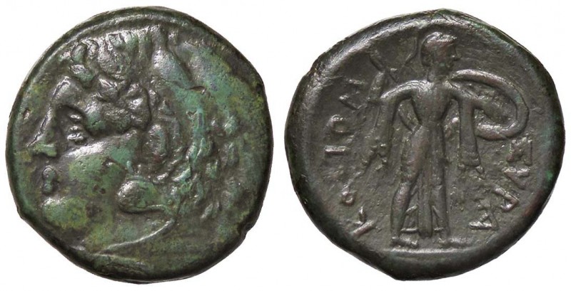 GRECHE - SICILIA - Siracusa - Pirro (278-276 a.C.) - AE 21 - Testa di Eracle a s...