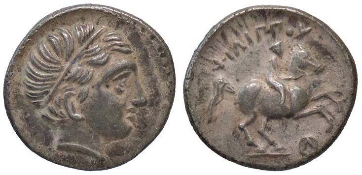 GRECHE - RE DI MACEDONIA - Filippo II (359-336 a.C.) - Quinto di statere - Testa...