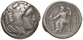 GRECHE - RE DI MACEDONIA - Alessandro III (336-323 a.C.) - Tetradracma - Testa di Eracle a d. /R Zeus seduto a s. con aquila e scettro; davanti, una s...