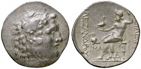 GRECHE - RE DI MACEDONIA - Alessandro III (336-323 a.C.) - Tetradracma (Mesembria) - Testa di Eracle a d. /R Zeus seduto a s. con aquila e scettro; da...