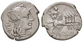 ROMANE REPUBBLICANE - ABURIA - C. Aburius Geminus (134 a.C.) - Denario - Testa di Roma a d. /R Marte su quadriga verso d. B. 1; Cr. 244/1 (AG g. 3,83)...
