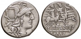 ROMANE REPUBBLICANE - AELIA - P. Aelius Paetus (138 a.C.) - Denario - Testa di Roma a d. /R I Dioscuri a cavallo verso d. B. 3; Cr. 233/1 (AG g. 3,77)...