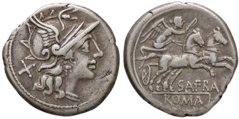 ROMANE REPUBBLICANE - AFRANIA - Spurius Afranius (150 a.C.) - Denario - Testa di...
