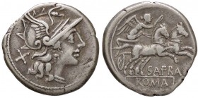 ROMANE REPUBBLICANE - AFRANIA - Spurius Afranius (150 a.C.) - Denario - Testa di Roma a d. /R La Vittoria su biga verso d. B. 1; Cr. 206/1 (AG g. 3,94...