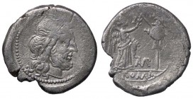 ROMANE REPUBBLICANE - BAEBIA - Cn. Baebius Tamphilus (194-190 a.C.) - Vittoriato - Testa di Giove a d. /R La Vittoria incorona un trofeo, tra loro Tam...