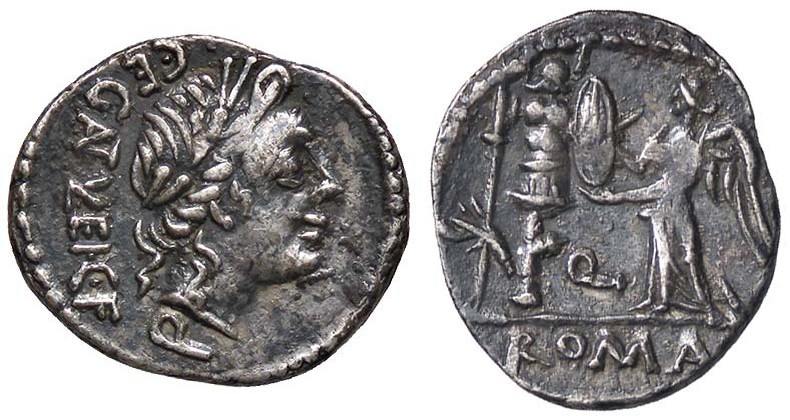 ROMANE REPUBBLICANE - EGNATULEIA - C. Egnatuleius C. f. (97 a.C.) - Quinario - T...